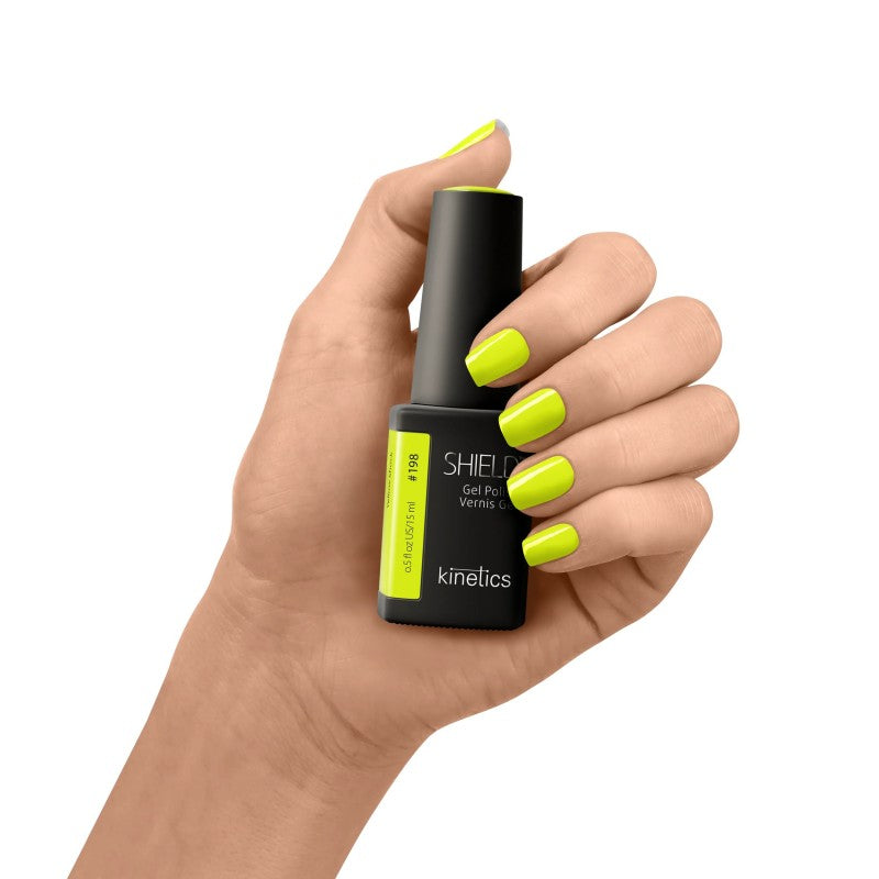 Gelinis nagų lakas SHIELD 198 Yellow Shock KGP198N, 15 ml
