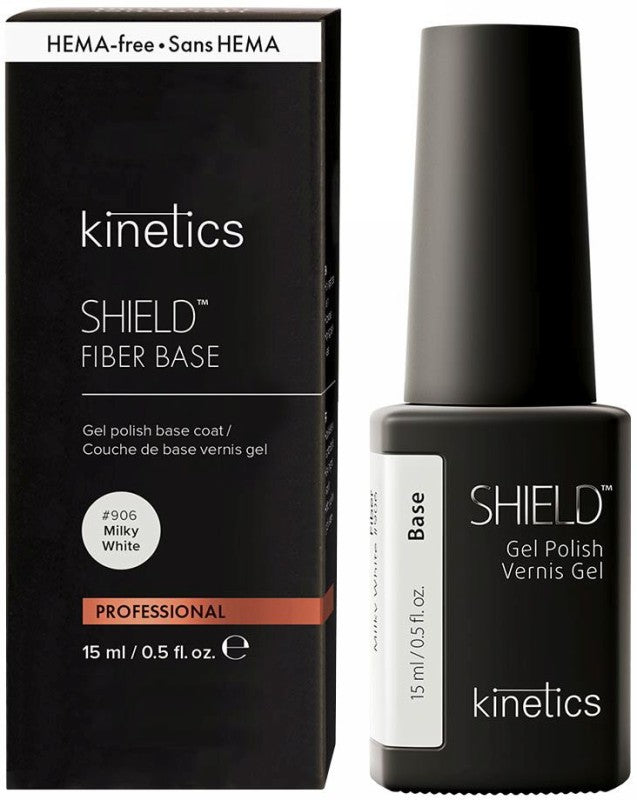 Kinetics gelinio nagų lako pagrindas su spalva Fiber Base 906 Milky White KFB906, 15 ml