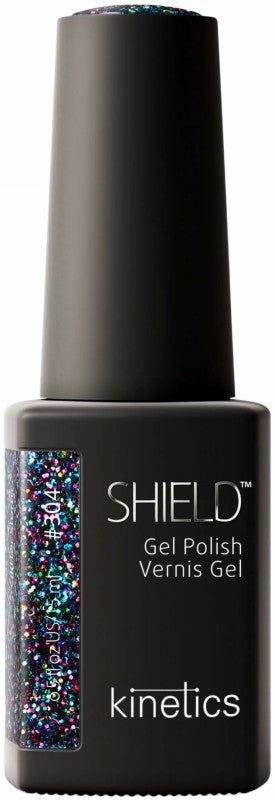 Gelinis nagų lakas SHIELD 304 Glitter Storm KGP304N, 15 ml