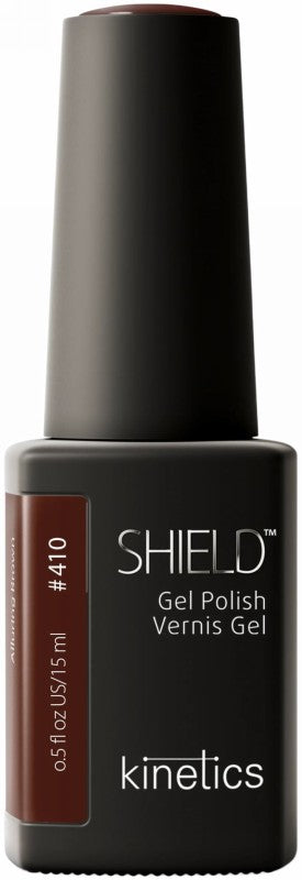 Kinetics gelinis nagų lakas SHIELD 410 Alluring Brown KGP410N, 15 ml