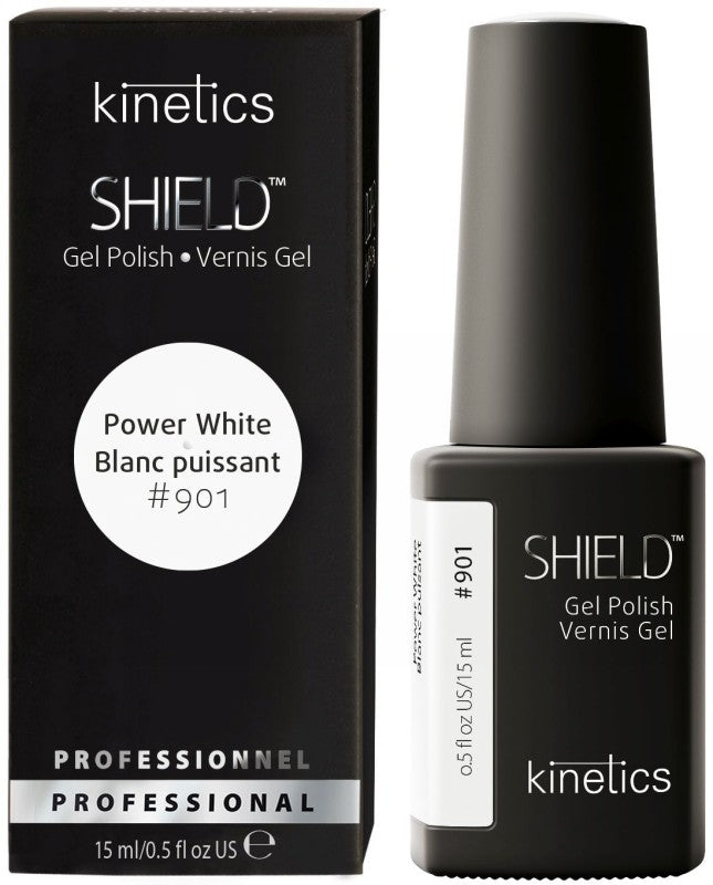Kinetics gelinis nagų lakas SHIELD 901 Power White KGP901N, 15 ml
