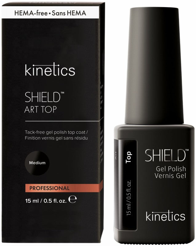 Kinetics viršutinis gelinio nagų lako sluoksnis SHIELD Art Top KGPTT, 15 ml