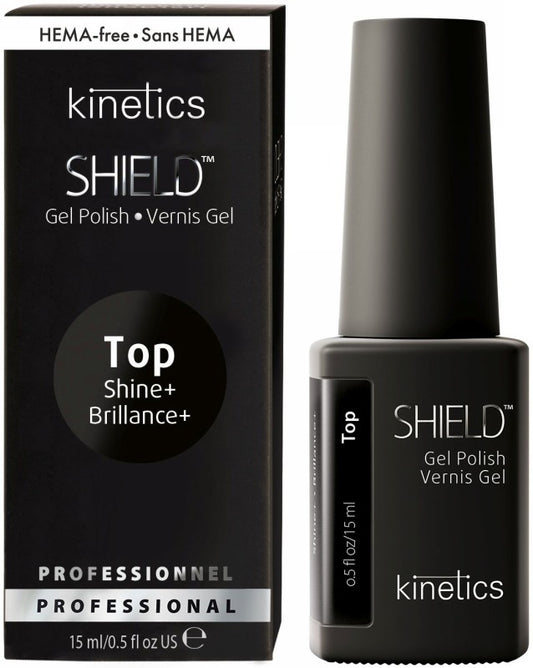 Viršutinis gelinio nagų lako sluoksnis SHIELD Shine+ Top KGPTTC, 15 ml