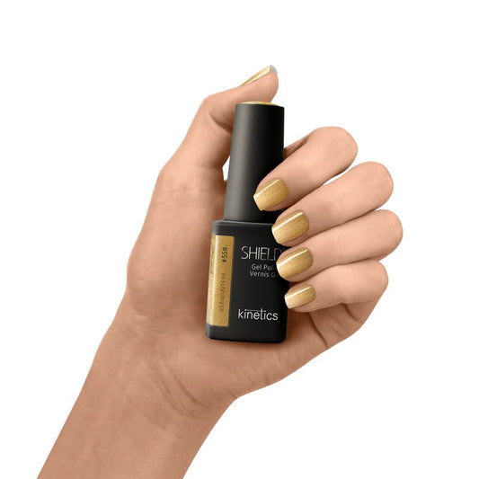 Gelinis nagų lakas SHIELD 558 Gold Finger KGP558N, 15 ml