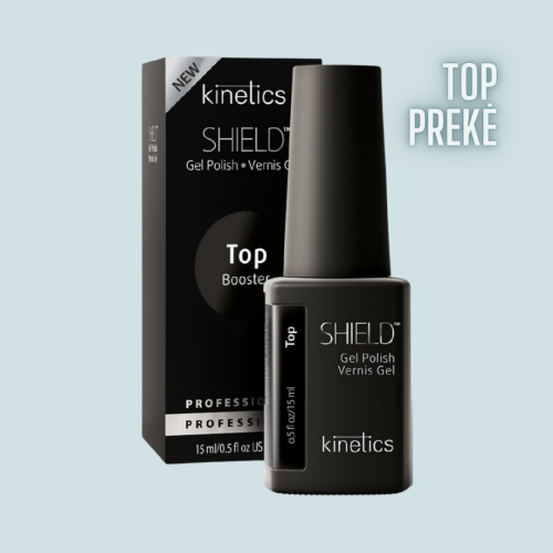 Viršutinis ilg. gelinio lako sluoksnis Kinetics Shield Booster Top Tack Free Top Coat, 15 ml