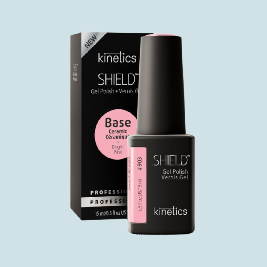 Gelio lako pagrindas su spalva Kinetics Shield Ceramic Base Bright Pink 903 KGPCB903, 15 ml