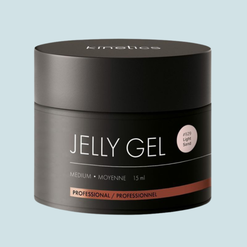 Tiksotropinis gelis nagų priauginimui Kinetics Medium Jelly Gel Light Sand KMJGNB15, 15 g