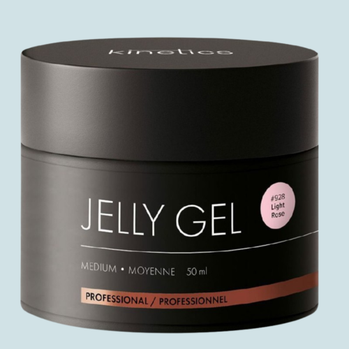 Tiksotropinis gelis nagų priauginimui Kinetics Medium Jelly Gel Light Rose KMJGDR50, 50 g