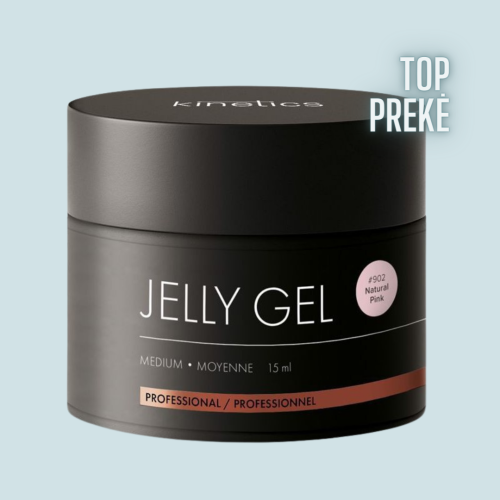 Tiksotropinis gelis nagų priauginimui Kinetics Medium Jelly Gel NATURAL PINK KMJGCP15, 15 g